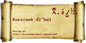 Konicsek Ábel névjegykártya