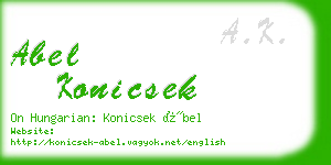 abel konicsek business card